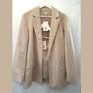 NWT Champagne Sequin Blazer & Skirt Set Size M / 8